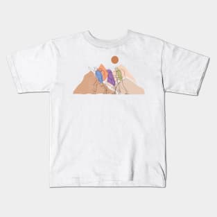 Mountain Climbers Hiking I Nature Passion Kids T-Shirt